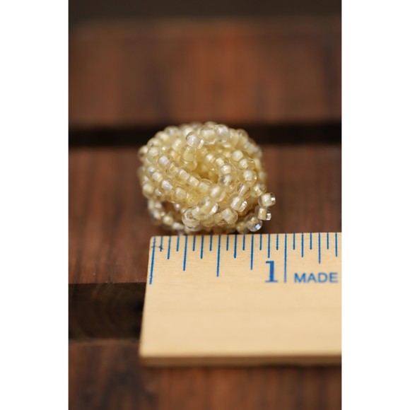 Midcentury, Vintage Twisted Bead Clip Earrings - Picture 5 of 5